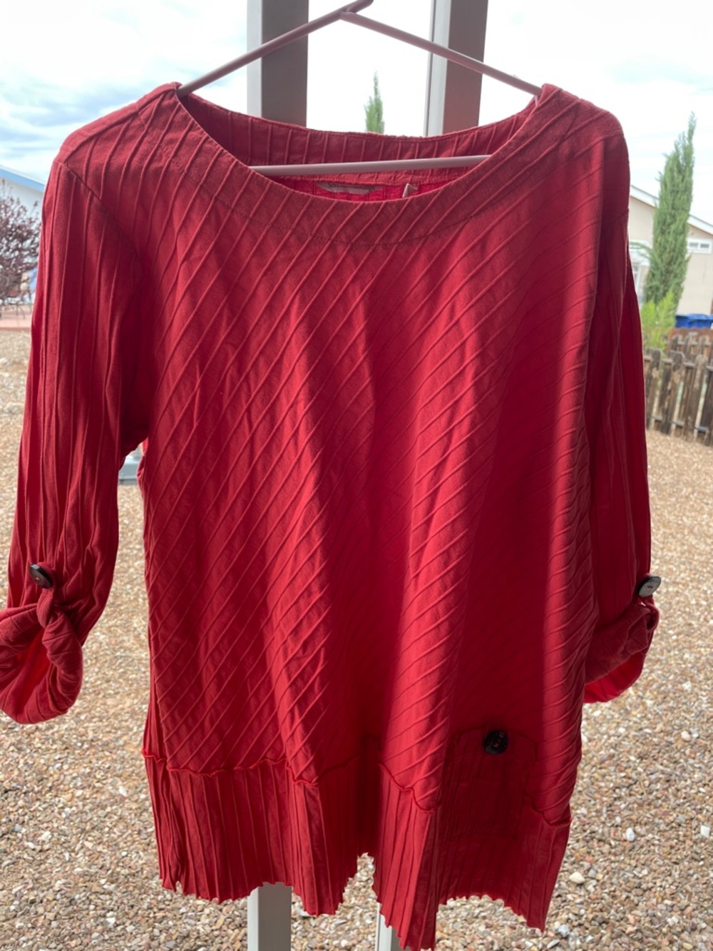 Soft Surroundings Red Textured Tunic Top